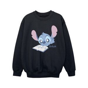 Lilo & Stitch Girls Reading Lying Down Sweatshirt / Black